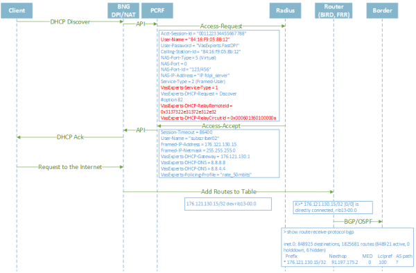 Announcement of Public IP addresses after authorization
